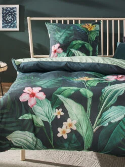 Renforcé-Bettwäsche, Dunkelgrün