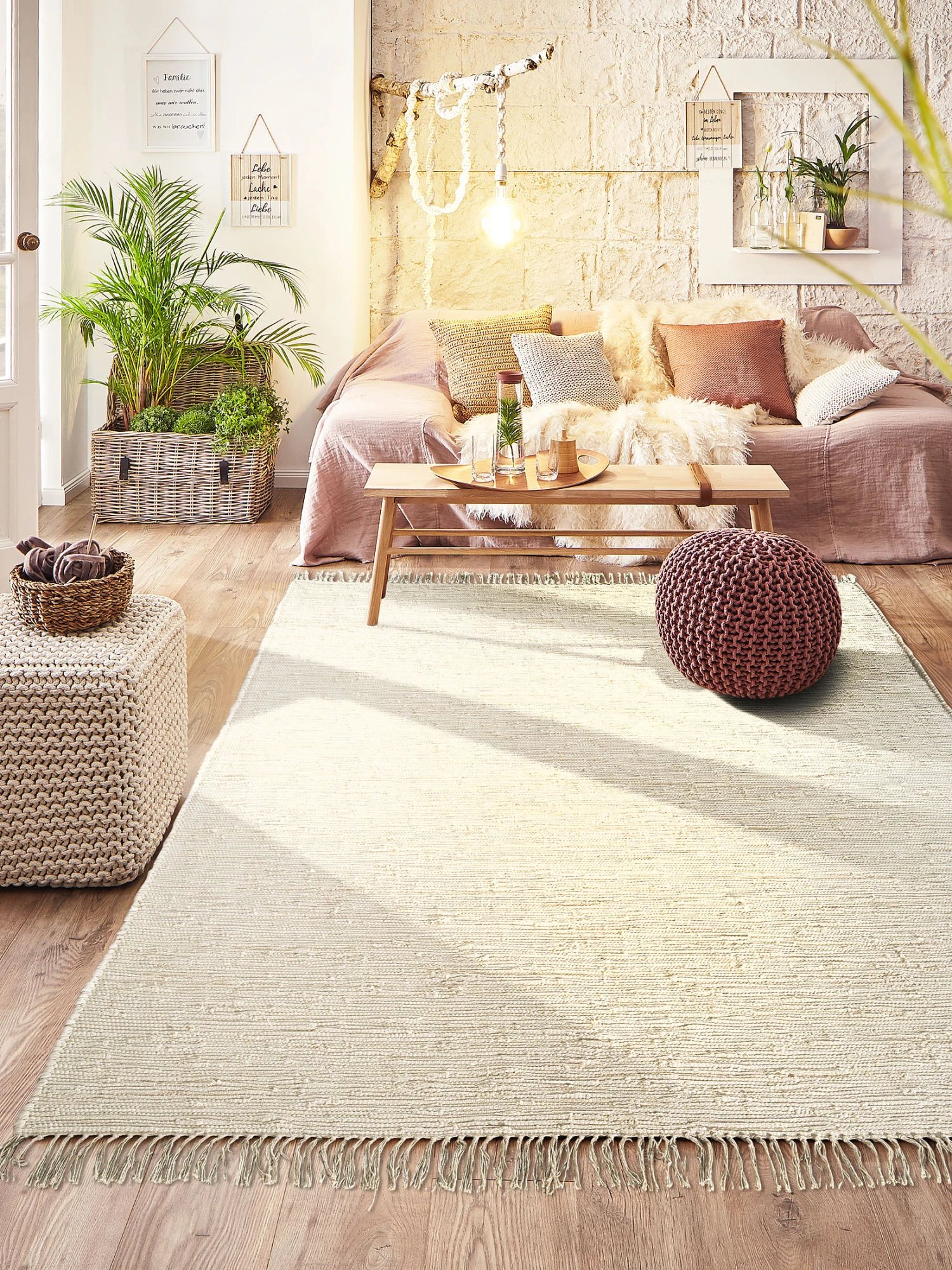 Baumwoll-Teppich, White