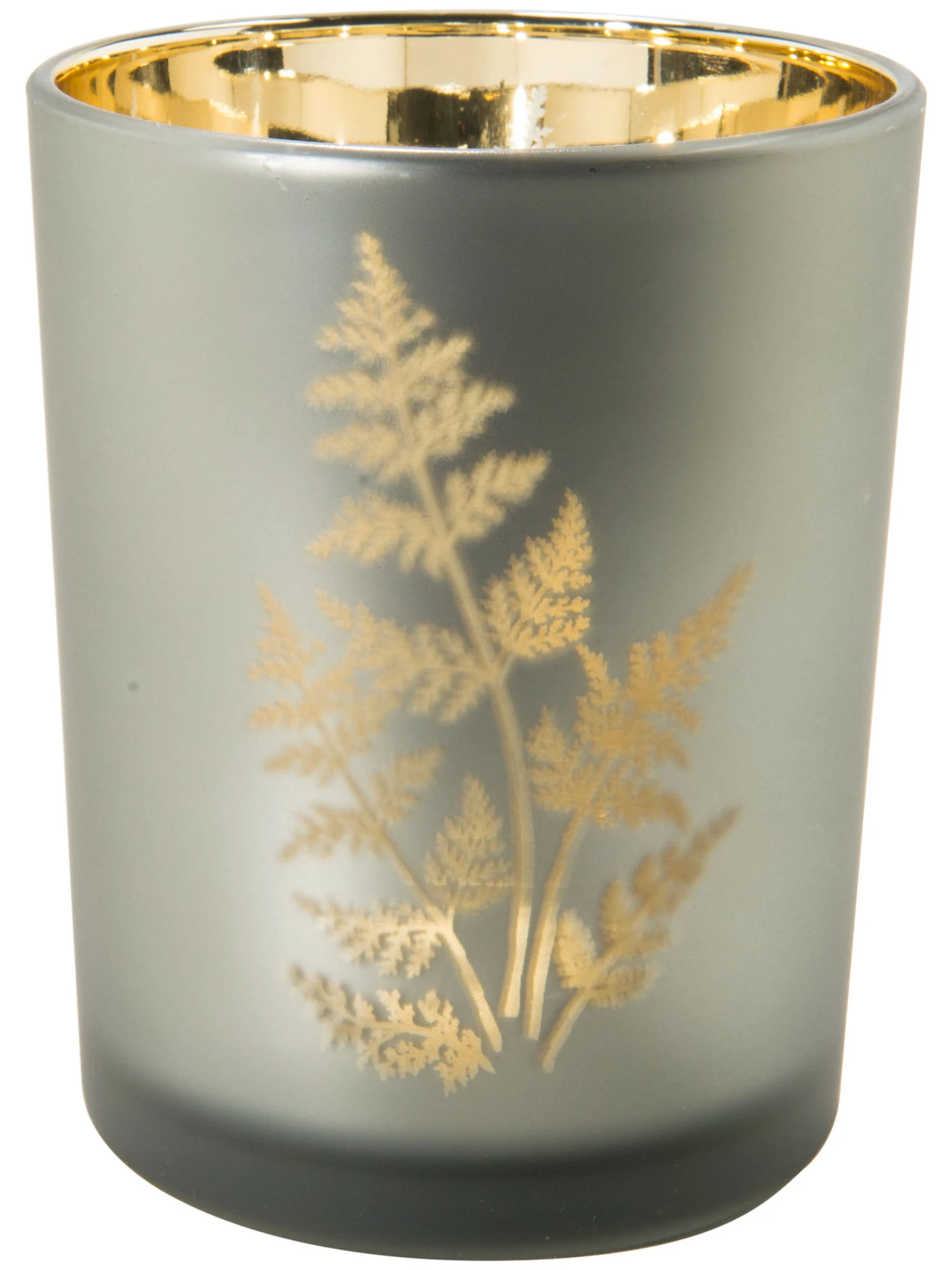 Teelichthalter, Dunkelgrün/Gold