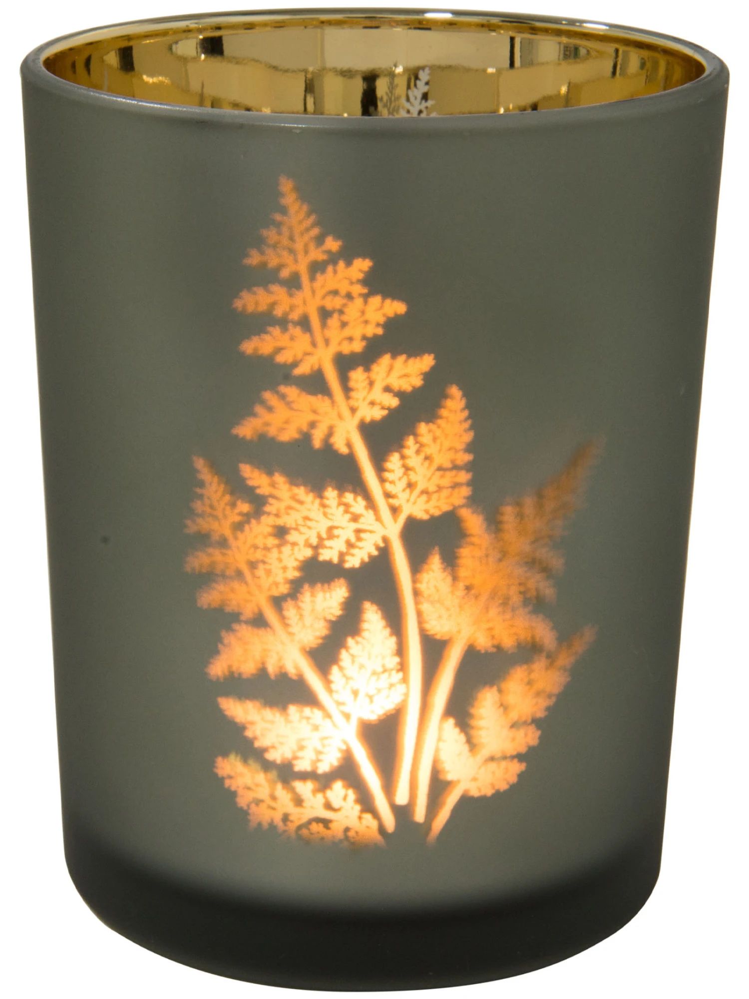 Teelichthalter, Dunkelgrün/Gold – Bild 2