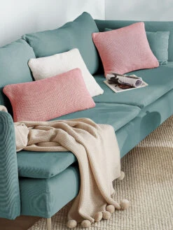 Strickkissen, Altrosa