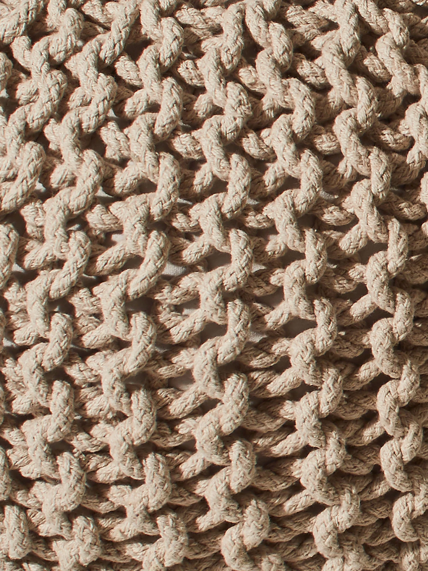 Strick-Pouf, Beige – Bild 3