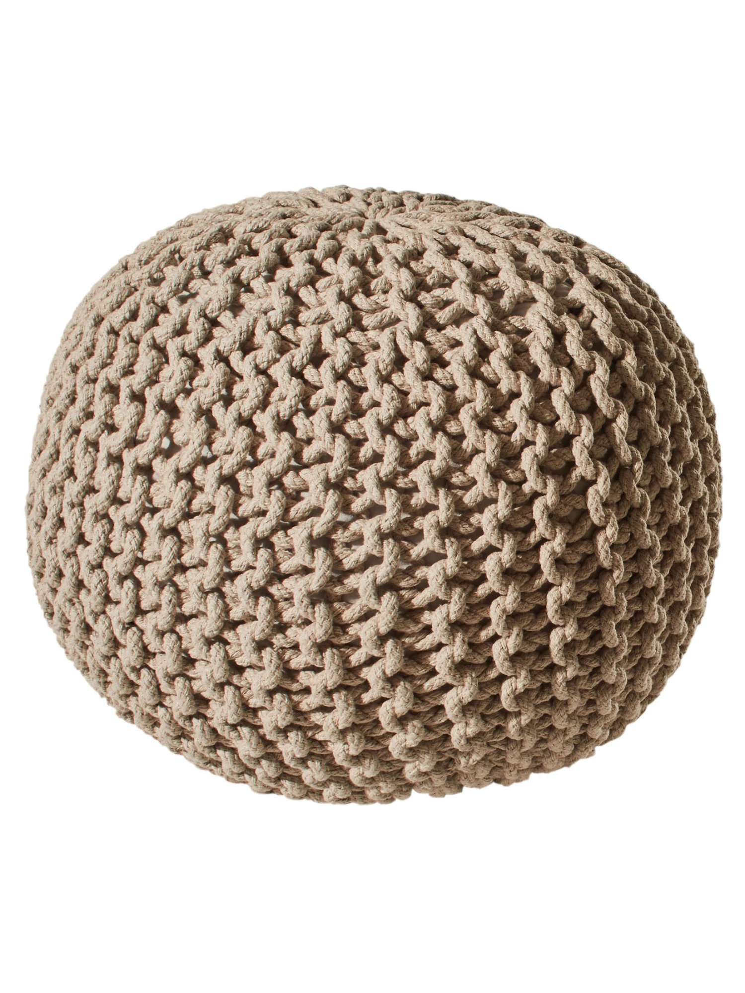 Strick-Pouf, Beige – Bild 2