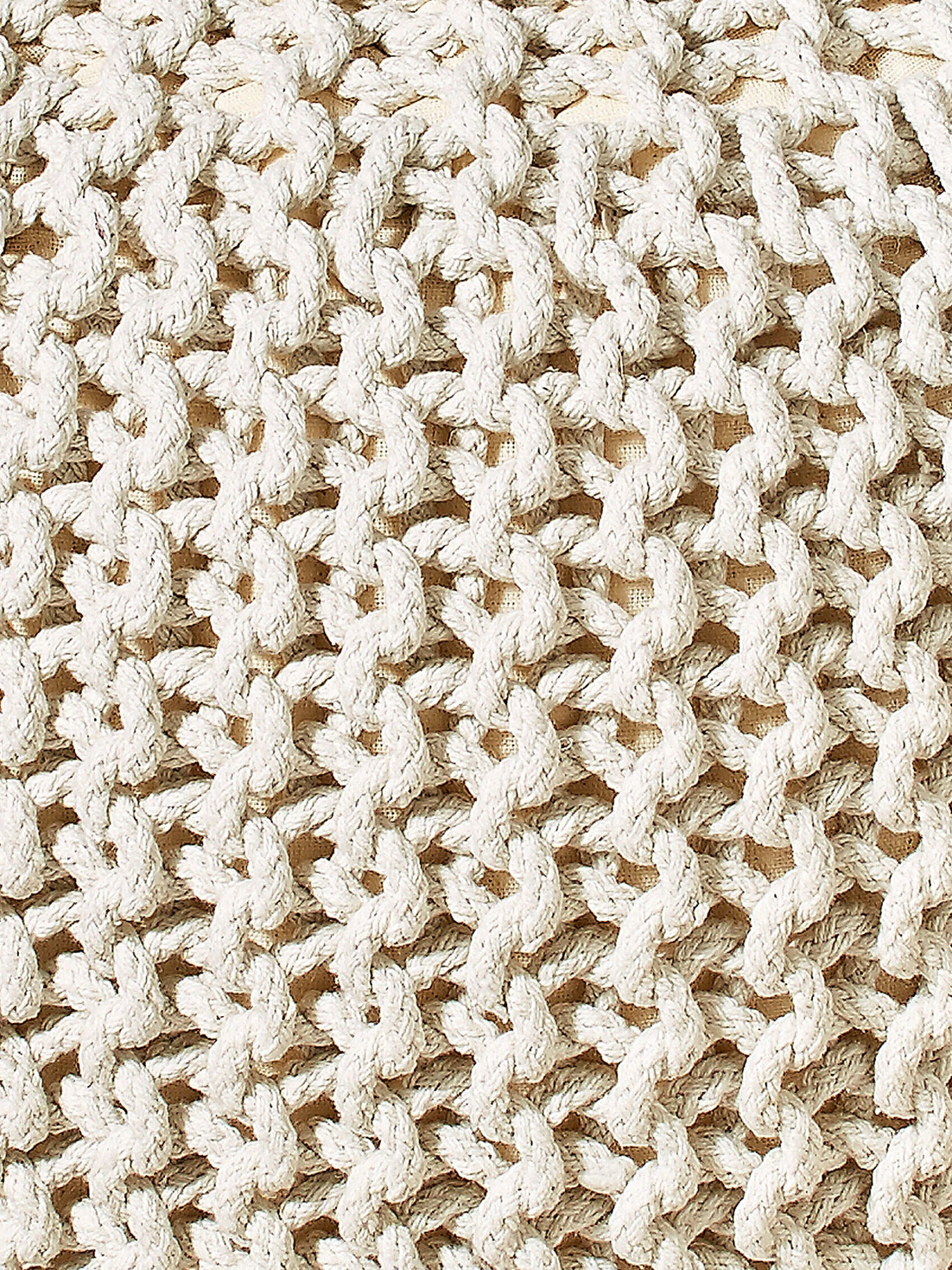 Strick-Pouf, Creme – Bild 3
