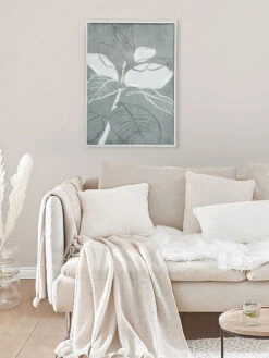 Leinwand-Druck-handbemalt, Graugrün