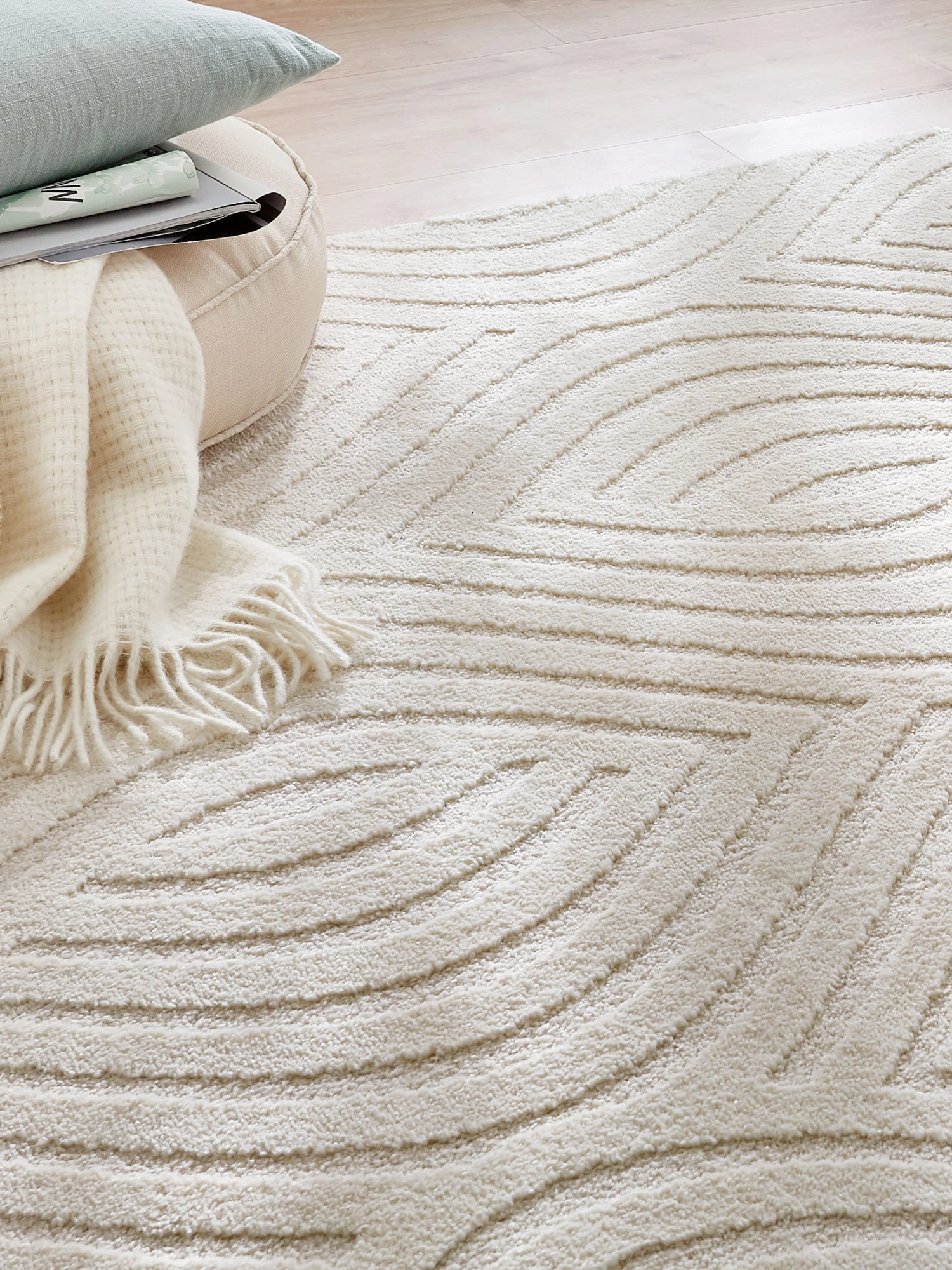 Moderner Teppich, Offwhite