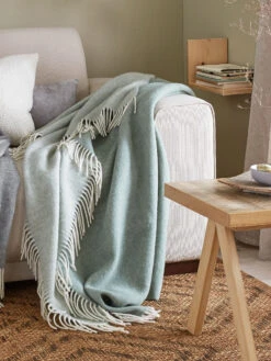 Wolldecke, Offwhite/Mint