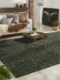 Hochflor-Teppich, Dunkelgrün