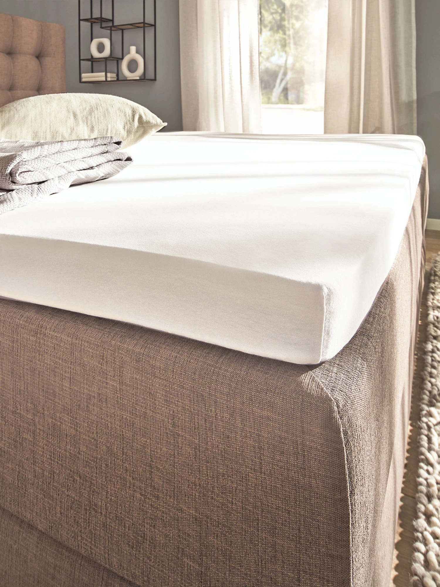 Spannbetttuch, Weiss