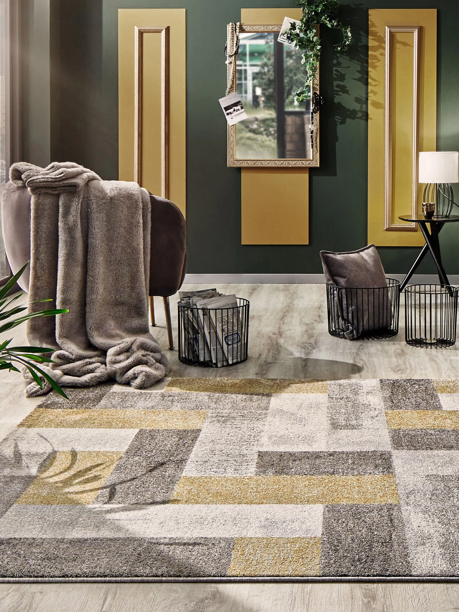 Moderner Teppich, Gold – Bild 2