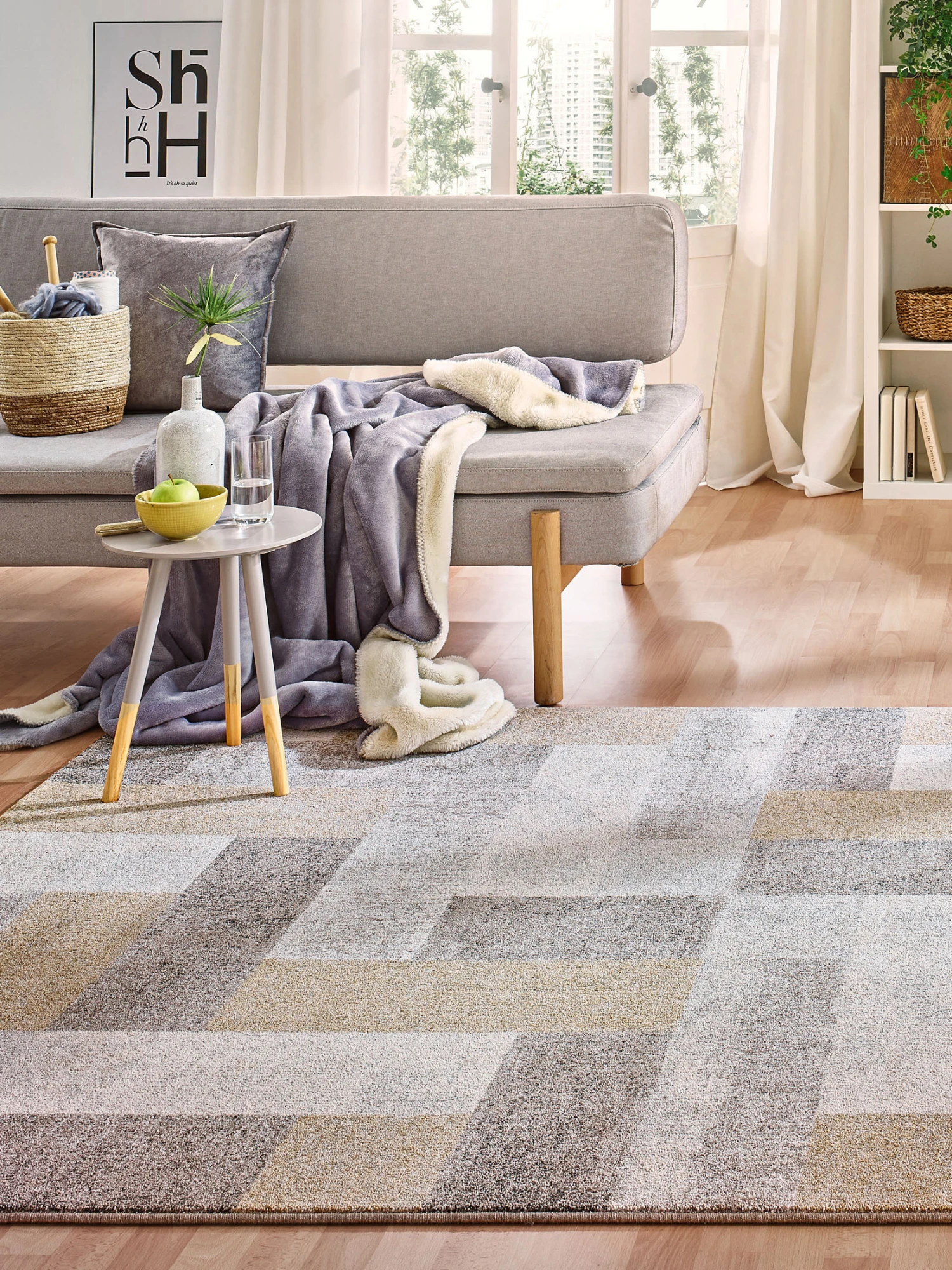 Moderner Teppich, Gold